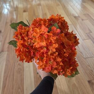 Orange faux flowers